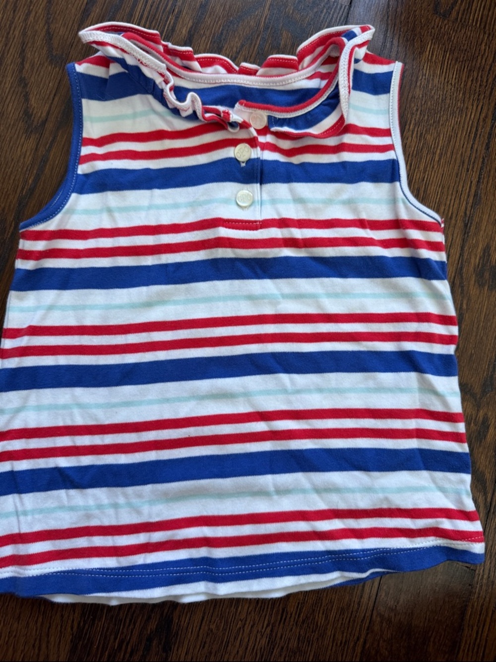Classic Prep 4t  Red, Blue & White Striped Polo Tee